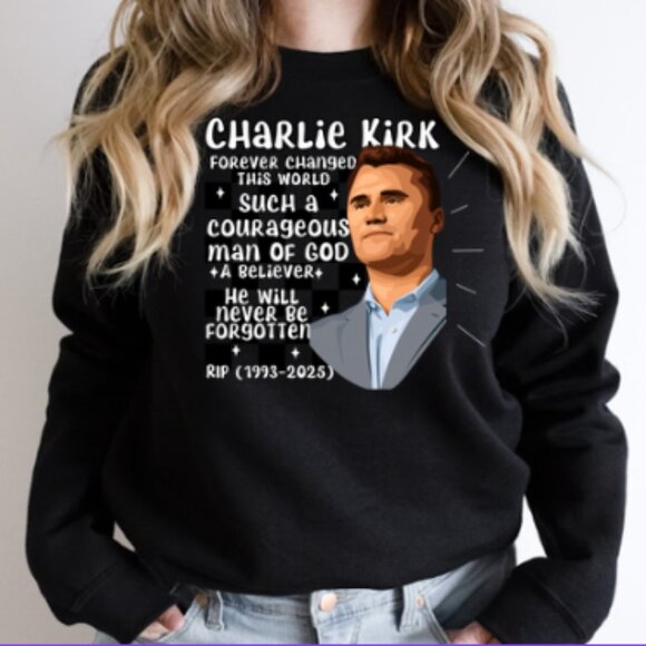 Gildan Tops - Charlie Kirk Black Sweatshirt Small-3X